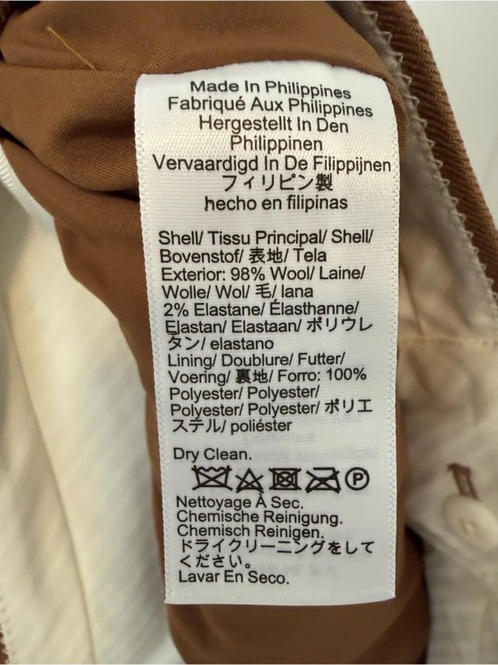 Carolina pant in wool-blend flannel warm camel size 0 - Picture 5 of 5